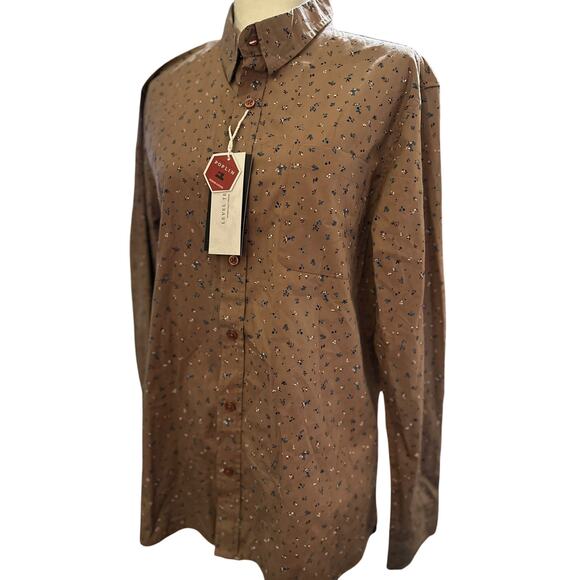 Level Ten Mauve Poplin Long Sleeve Button Down Shirt, Size Large, NWT - Picture 1 of 9